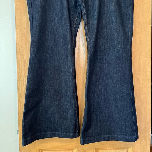 Lands End Mid Rise Wide Leg Dark Wash Jeans - Picture 7 of 10
